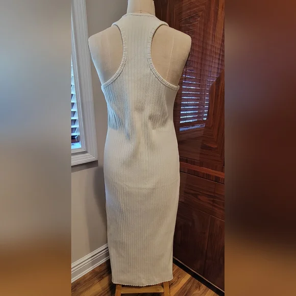 Vince - Cream Slip Midi Dress Halter Neckline - Picture 3 of 6